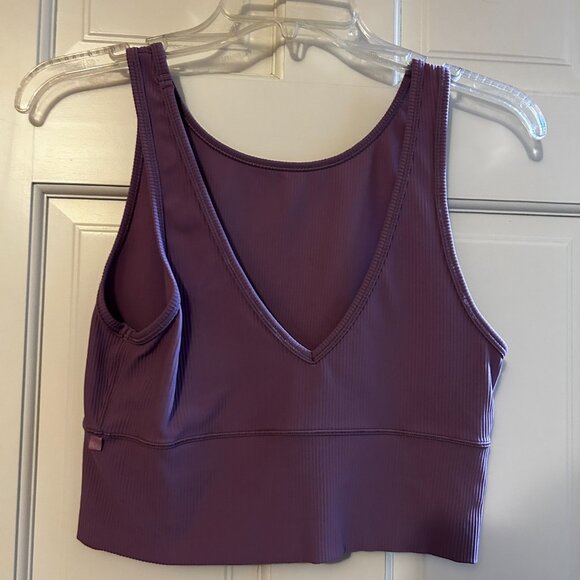 Lululemon Power Pivot Ribbed Wisteria Purple Cropped Tank Top Sz 8 medium - Picture 3 of 4